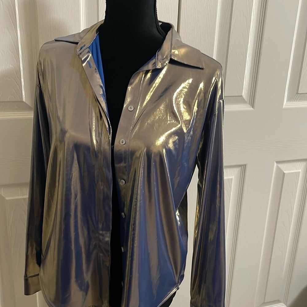 Anthropology new with tags size small blue, long sleeve shirt